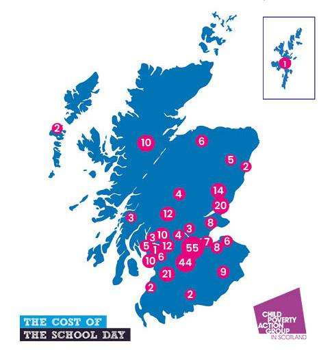 COSD map of Voice network schools in Scotland, July 2024